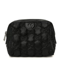 Gucci Nylon Calfskin Enamel GG Matelasse Beauty Case Black