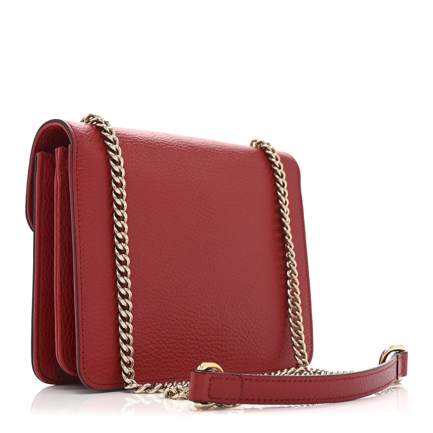 Gucci Dollar Calfskin Small Interlocking G Shoulder Bag Red