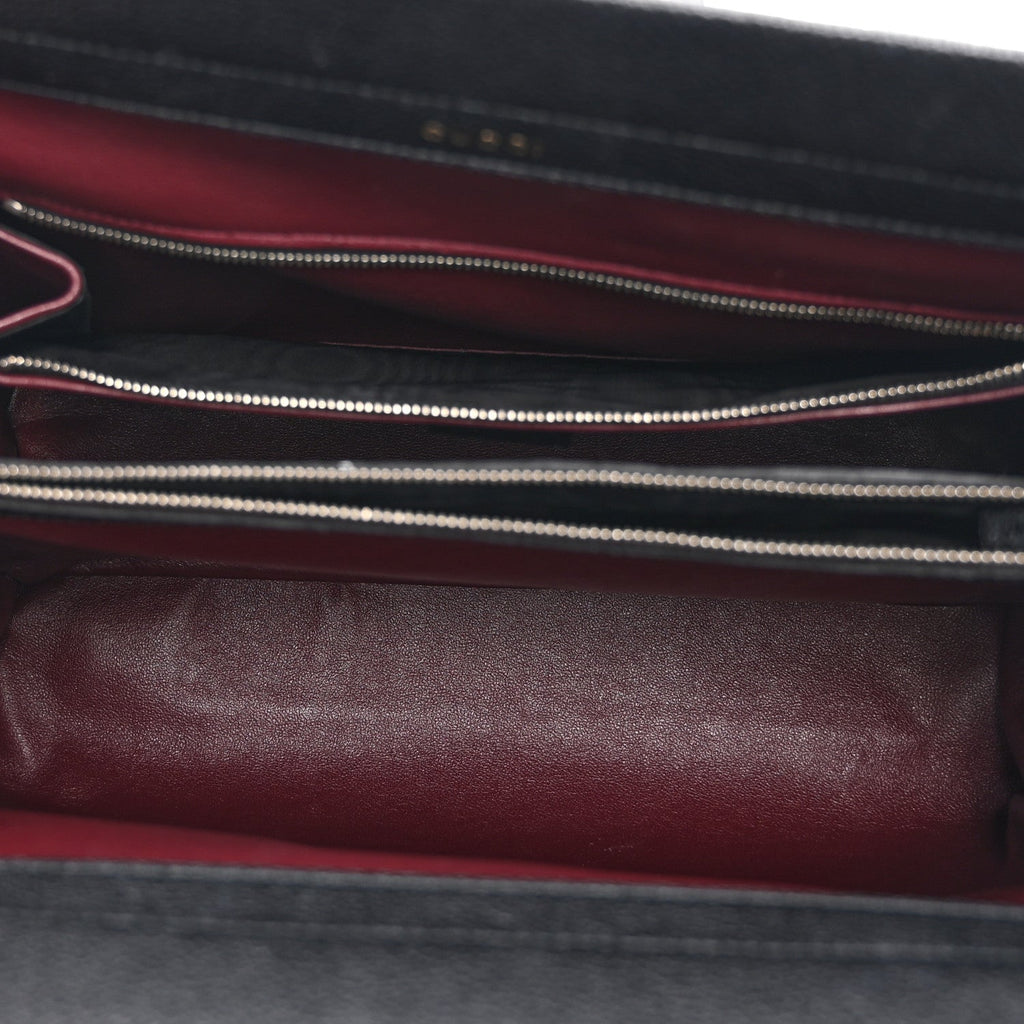 Gucci Grainy Calfskin Medium Zumi Top Handle Bag Black