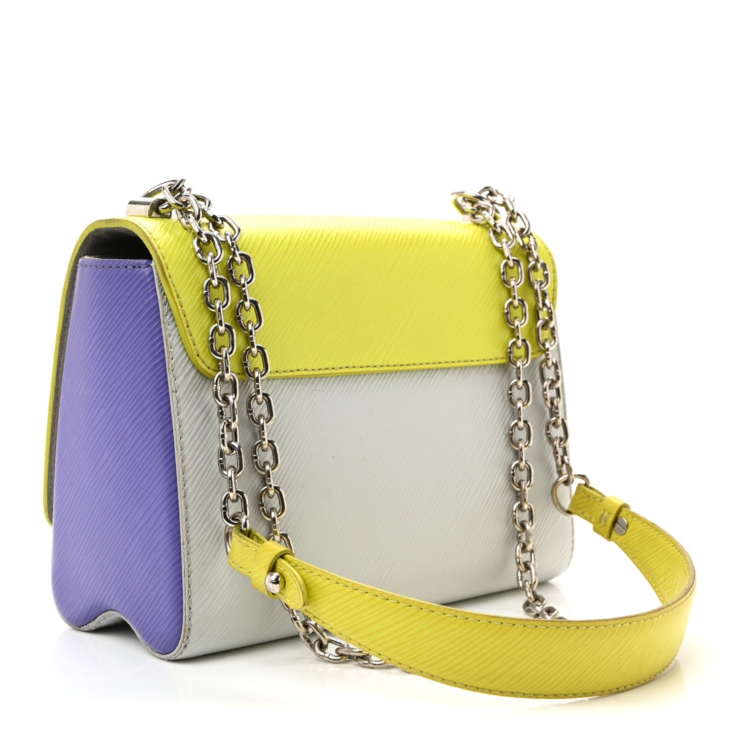 Louis Vuitton Epi Twist Shoulder Bag MM Purple Yellow Grey