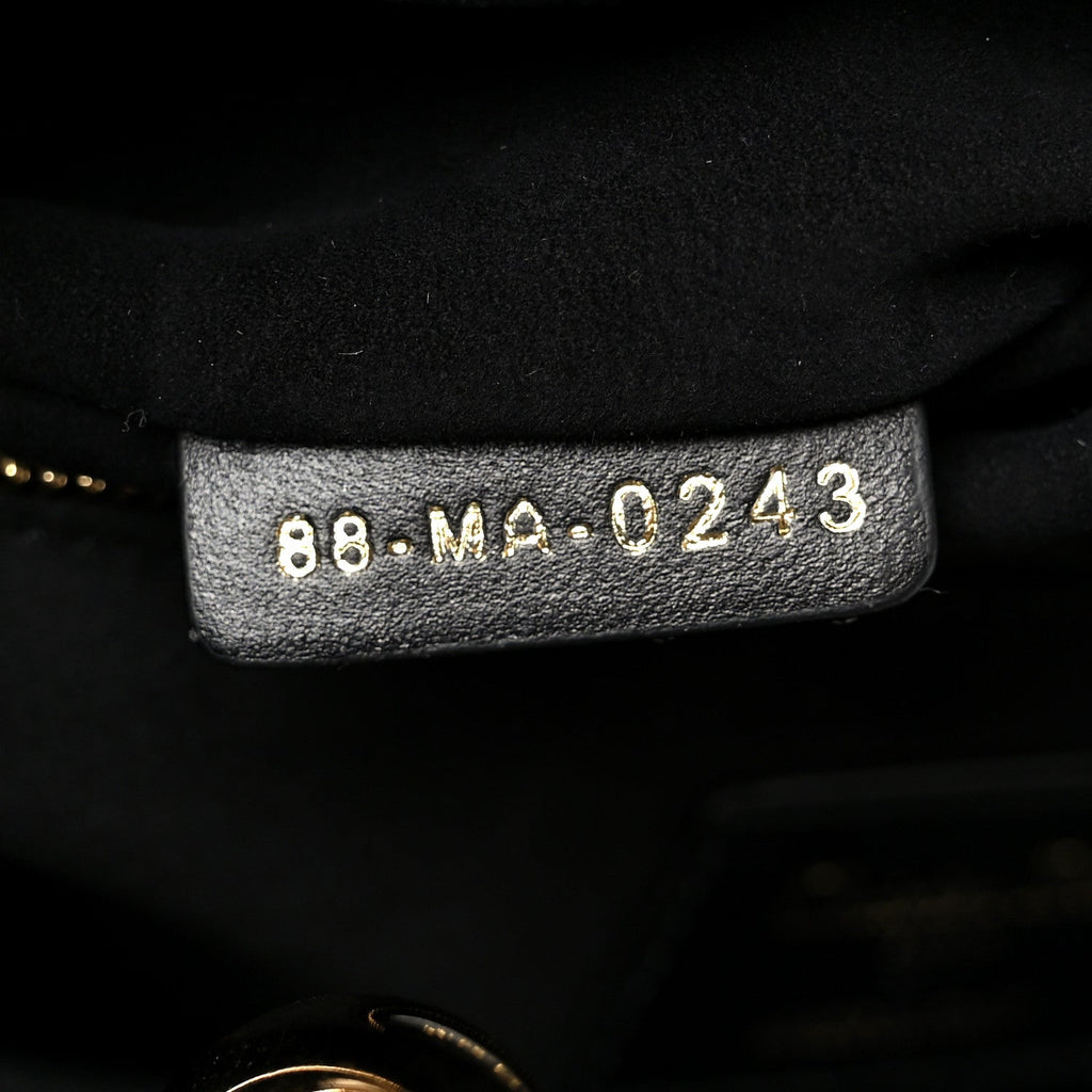 Christian Dior Lambskin Cannage Medium Lady Dior Black