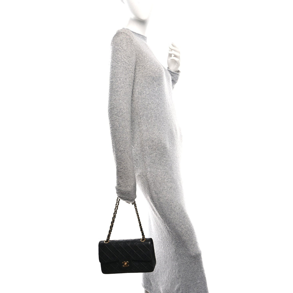 Chanel Lambskin Quilted Small Double Flap Black
