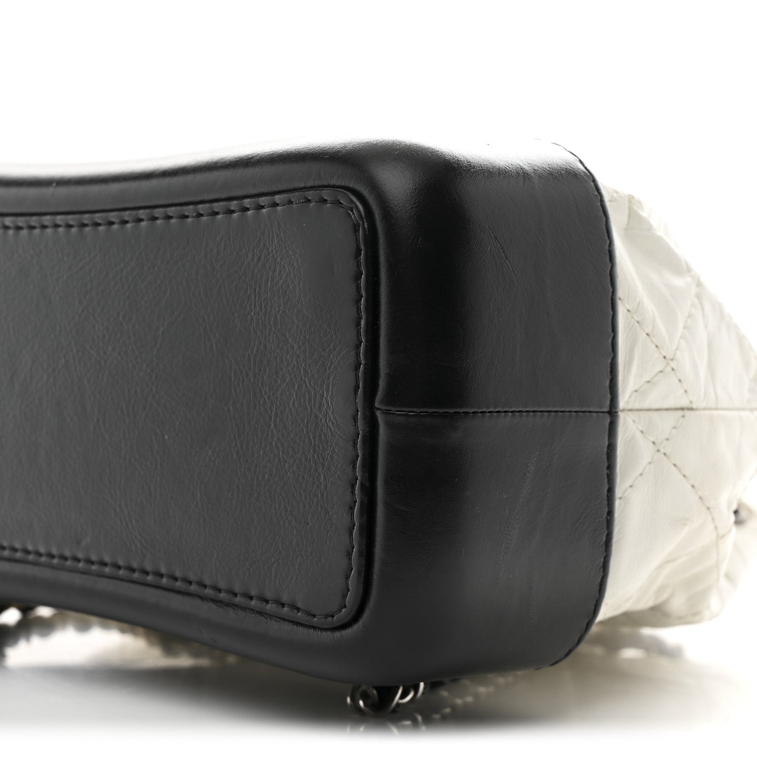 Chanel Aged Calfskin Quilted Small Gabrielle Backpack Black White