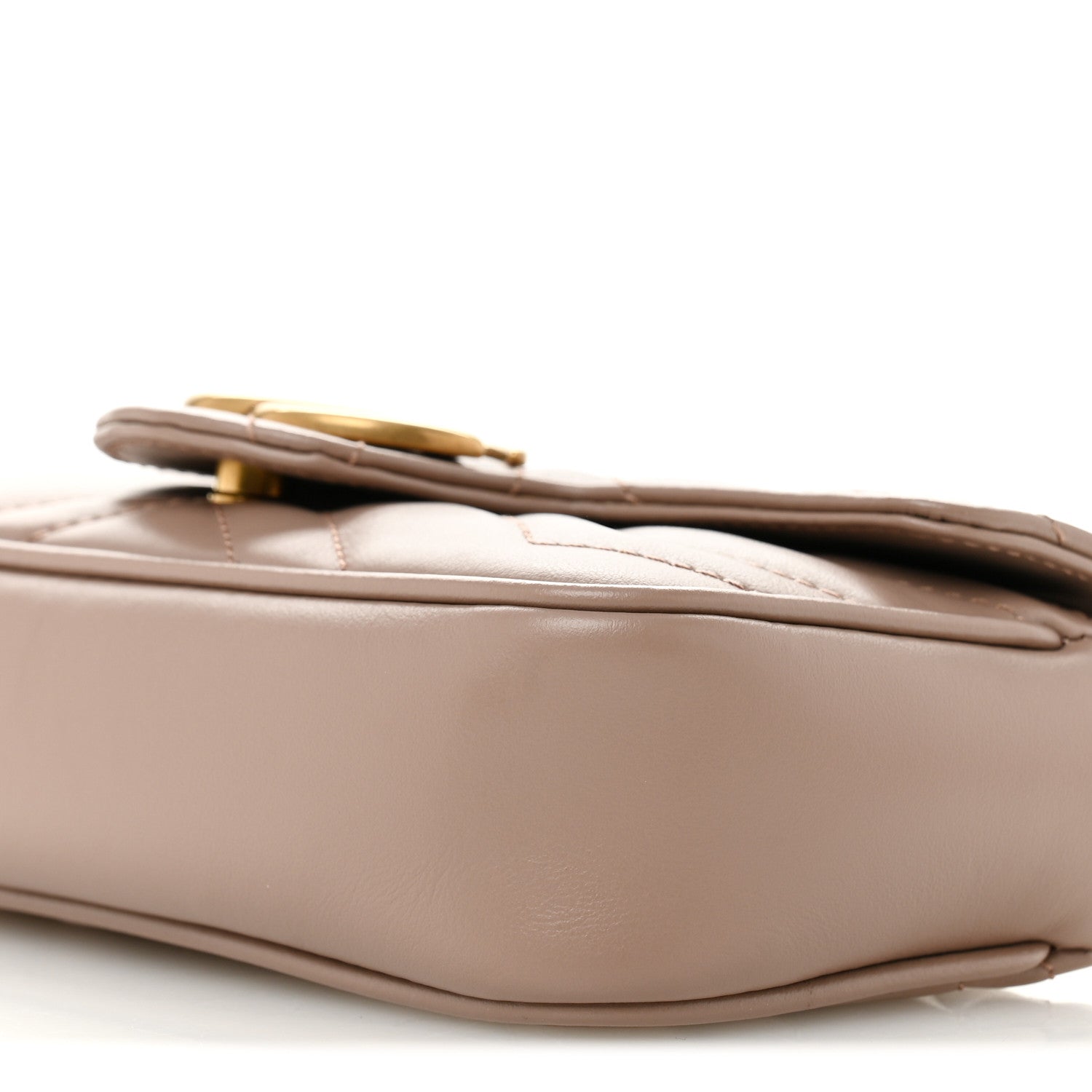 Gucci Calfskin Matelasse Super Mini GG Marmont Shoulder Bag Porcelain Rose
