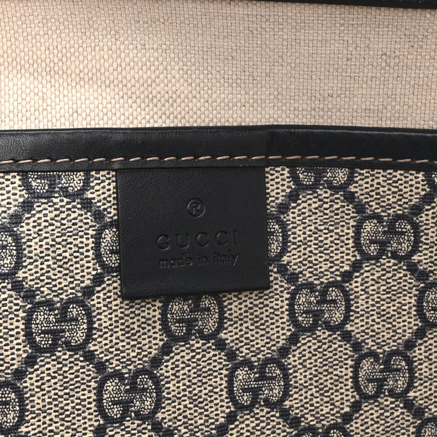 Gucci GG Plus Monogram Medium Signature Web Loop Tote Navy