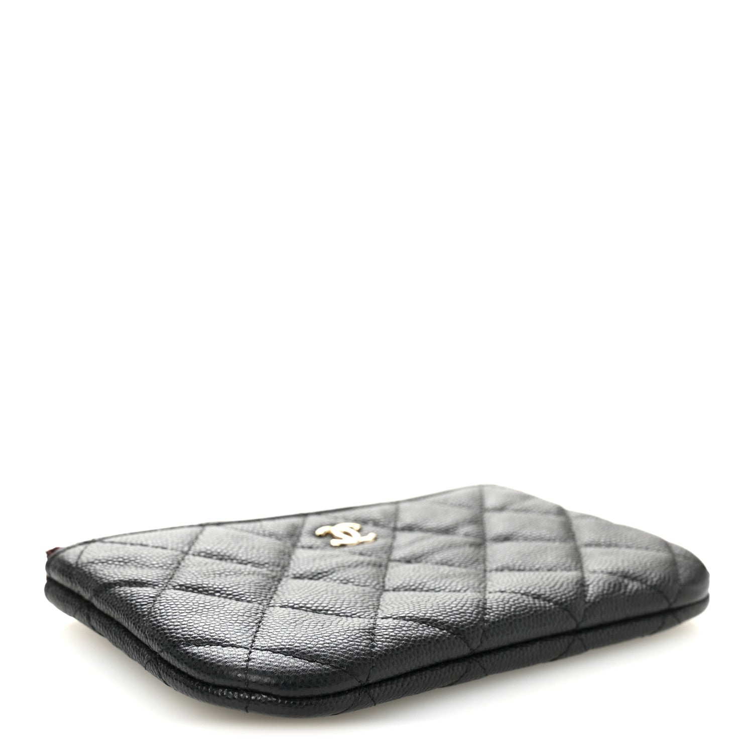 Caviar Quilted Small Cosmetic Case Black