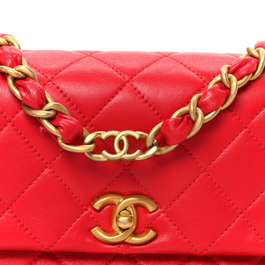 Chanel Lambskin Quilted Small Flap Red