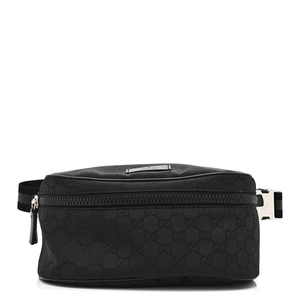 Gucci Nylon Monogram Fanny Pack Belt Bag Black