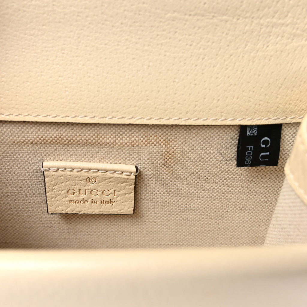 Gucci Textured Calfskin Crystal Mini Dionysus Shoulder Bag Mystic White