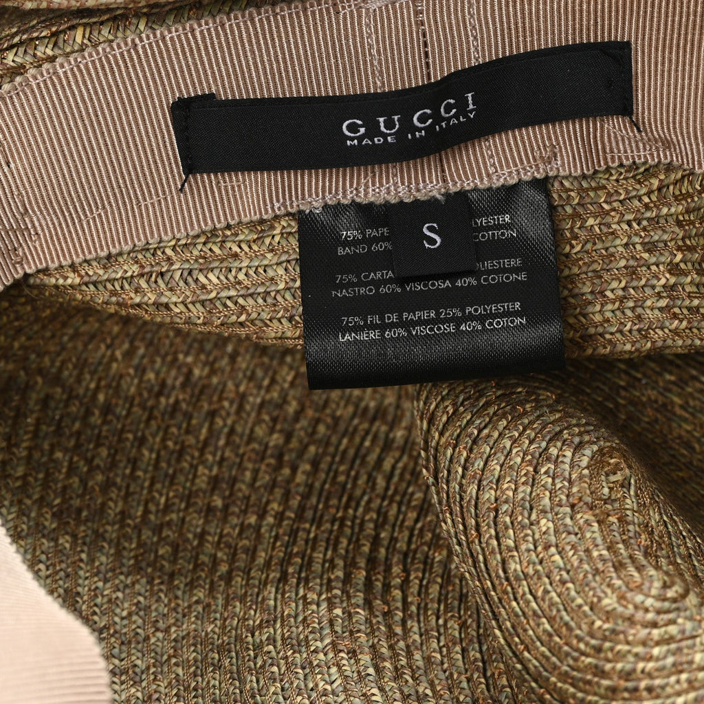 Gucci Paper Blend Wide Brim Hat S Brown