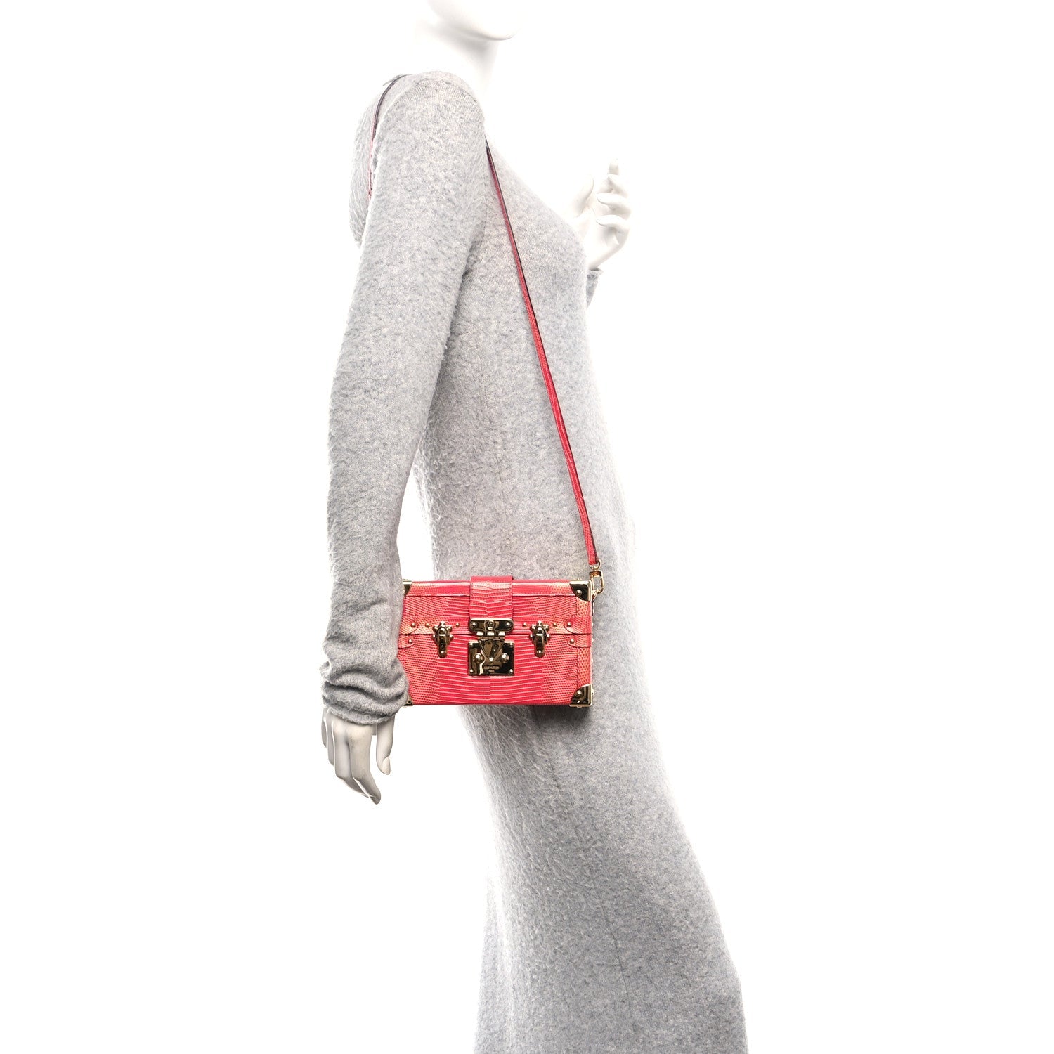 Louis Vuitton Metalic Lizard Petite Malle Pink
