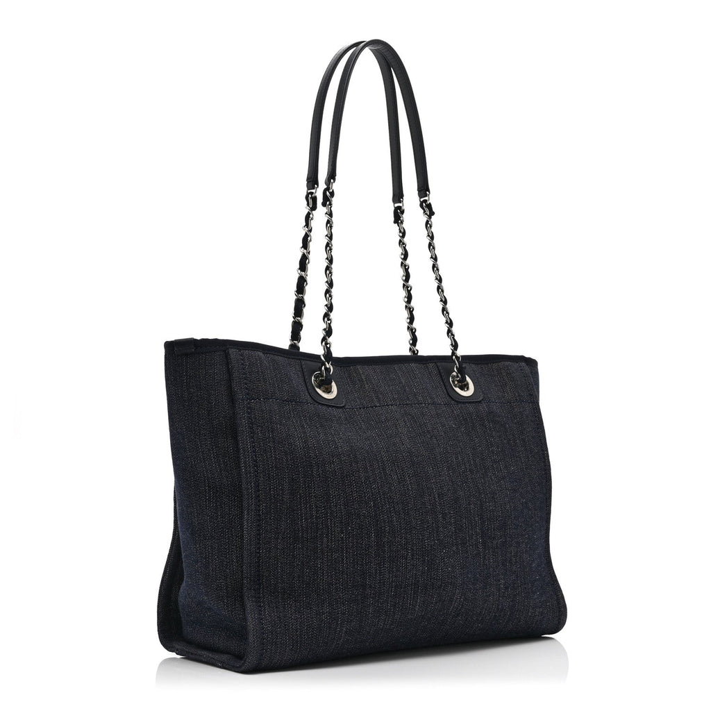 Chanel Denim Small Deauville Tote Blue Orange