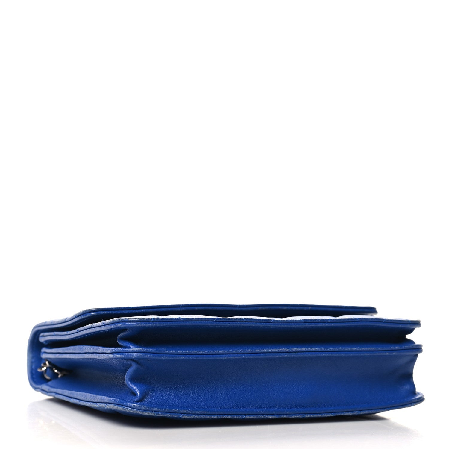 Chanel Lambskin Quilted Square Wallet On Chain WOC Blue