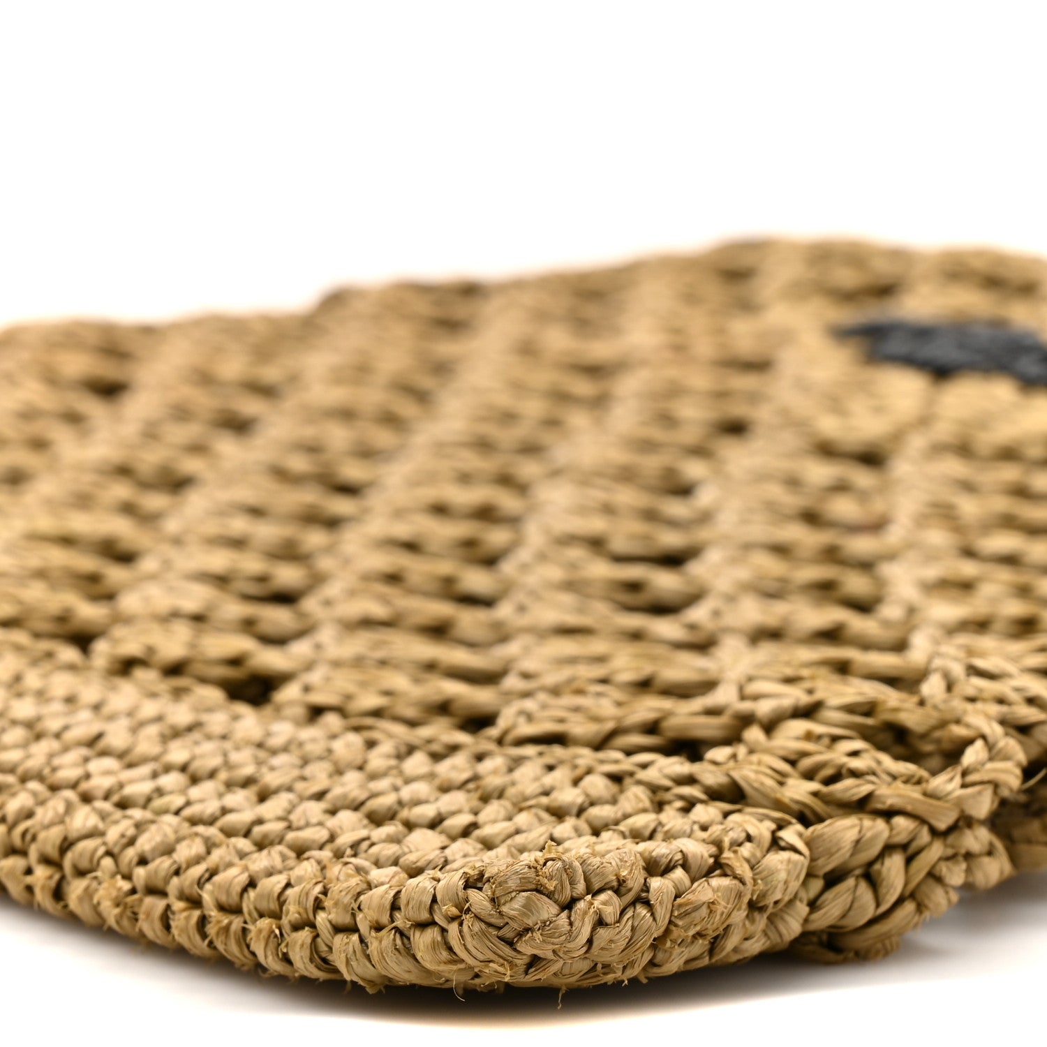 Prada Yarn Raffia Effect Embroidered Logo Tote Oliva