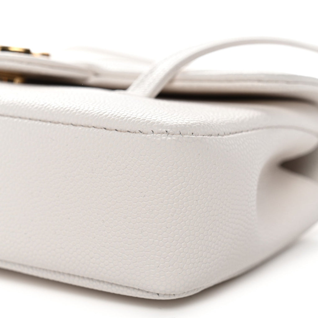 Chanel Shiny Caviar Mini Preppy Coco Shoulder Bag White