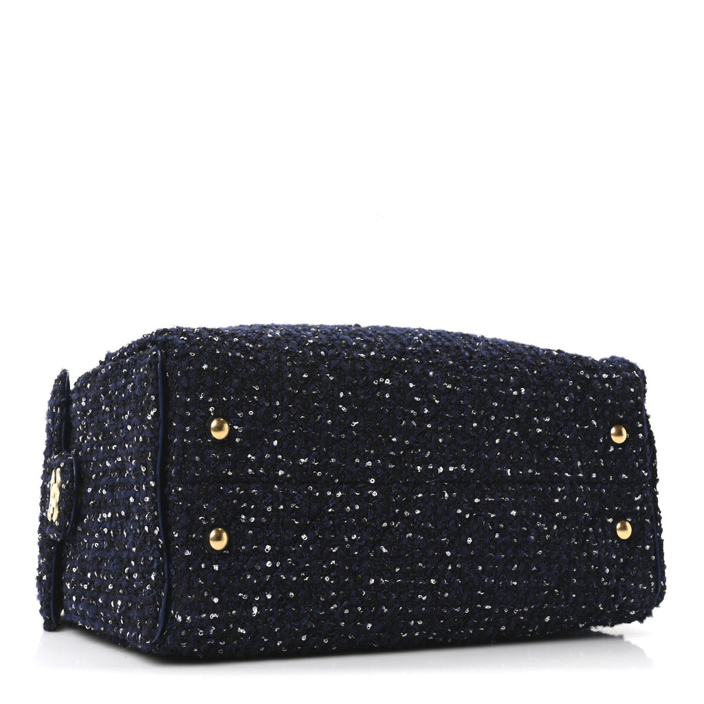 Chanel Tweed Quilted Small Chanel 25 Handbag Blue