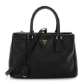 Prada Saffiano Lux Small Galleria Double Zip Tote Black
