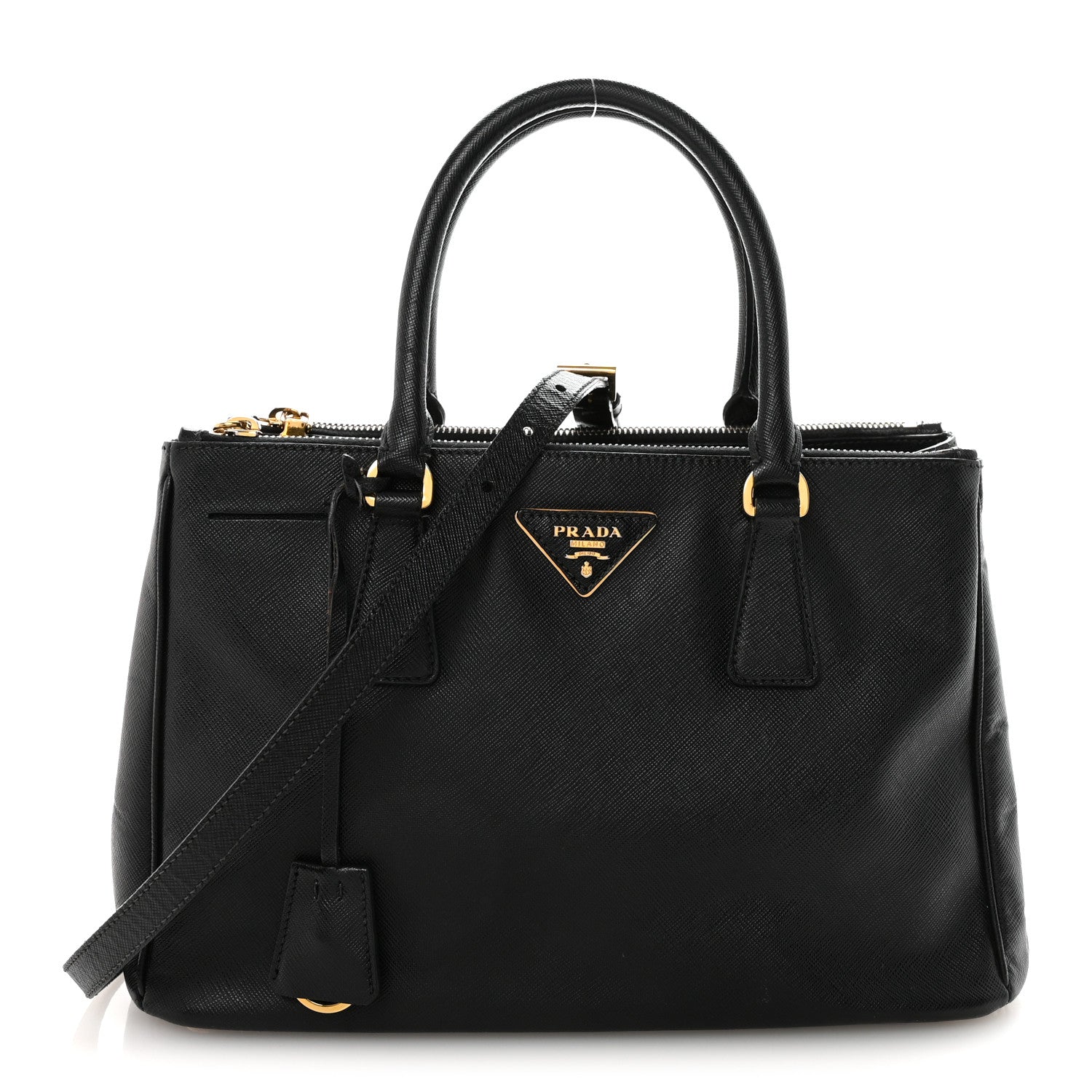 Prada Saffiano Lux Small Galleria Double Zip Tote Black