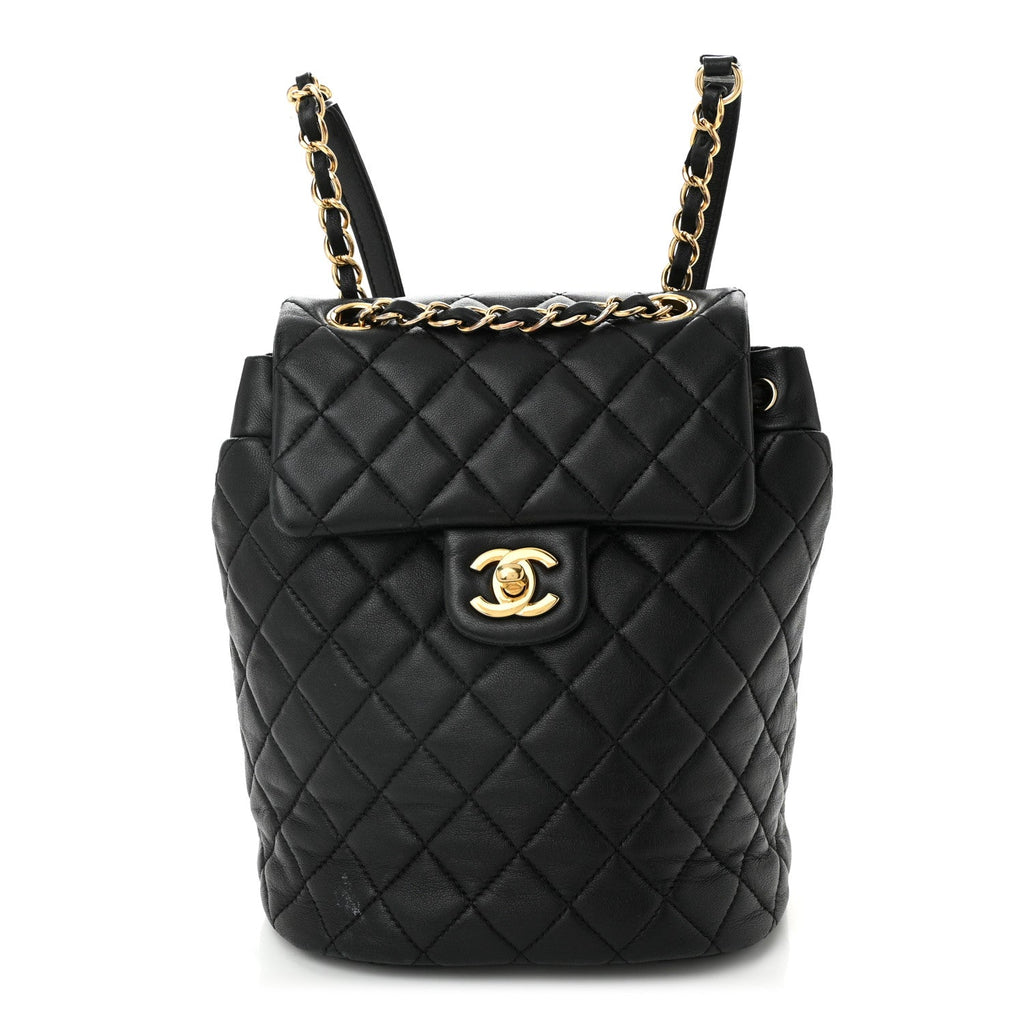 Chanel Lambskin Quilted Mini Urban Spirit Backpack Black