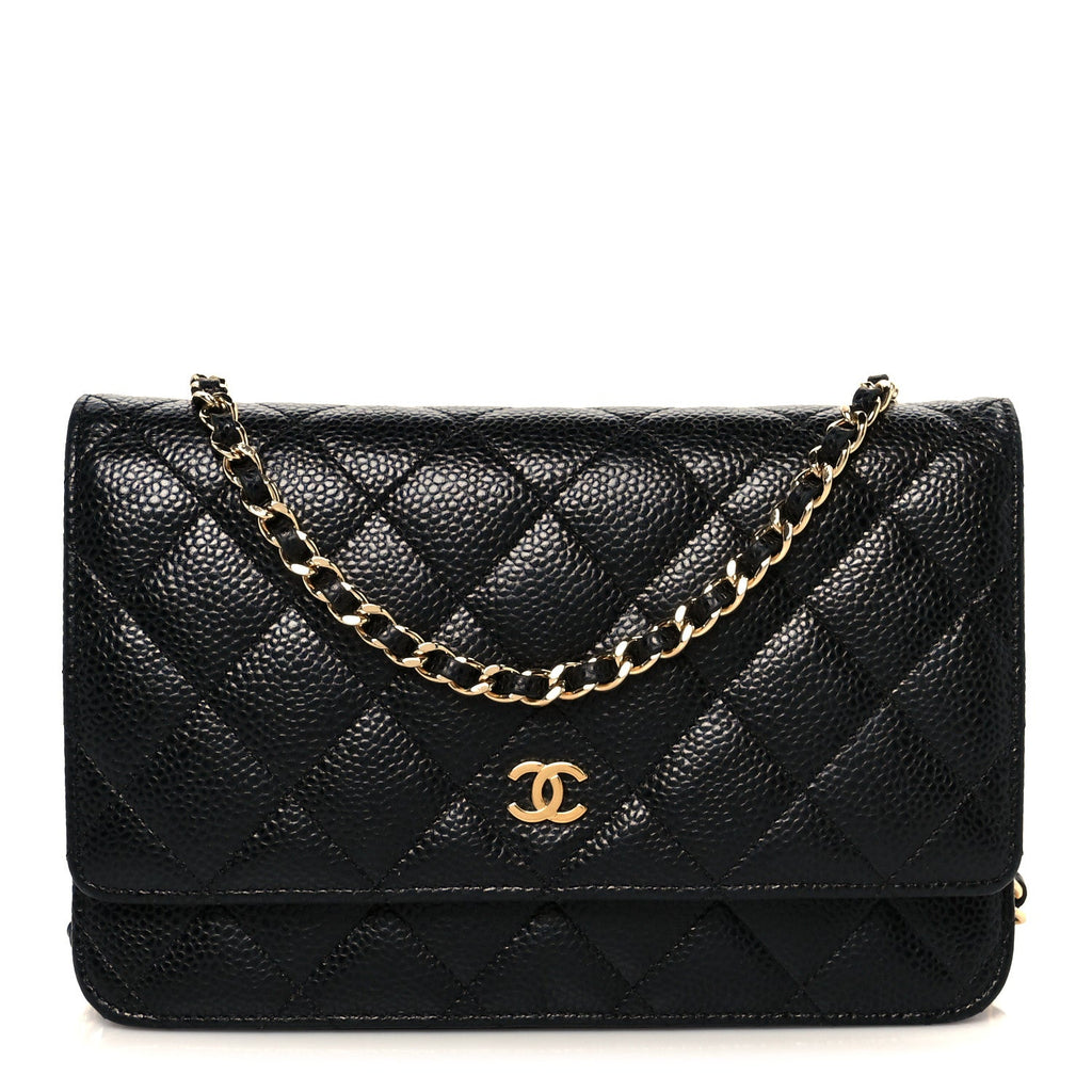 Chanel Caviar Quilted Wallet On Chain WOC Black