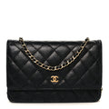 Chanel Caviar Quilted Wallet On Chain WOC Black