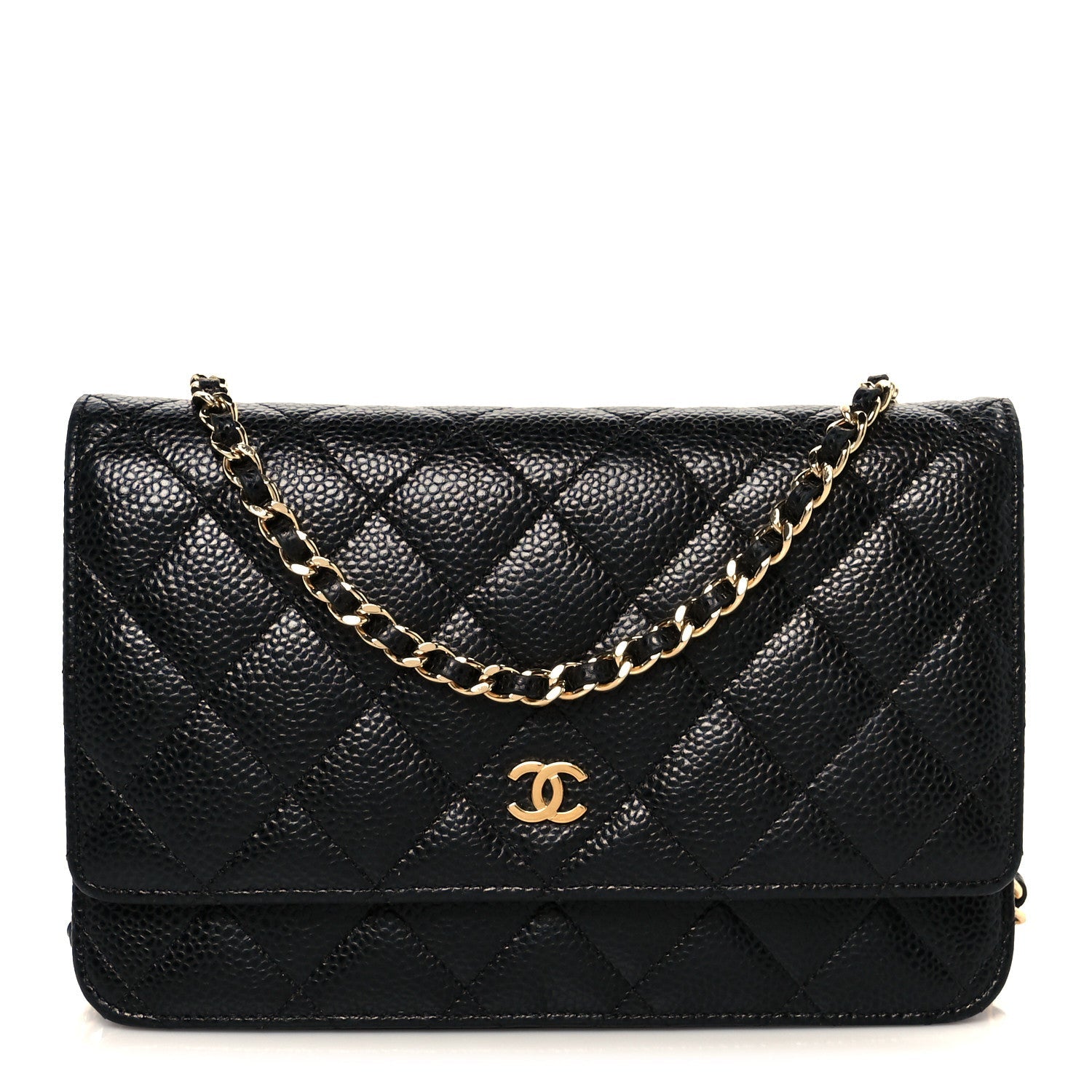 Chanel Caviar Quilted Wallet On Chain WOC Black