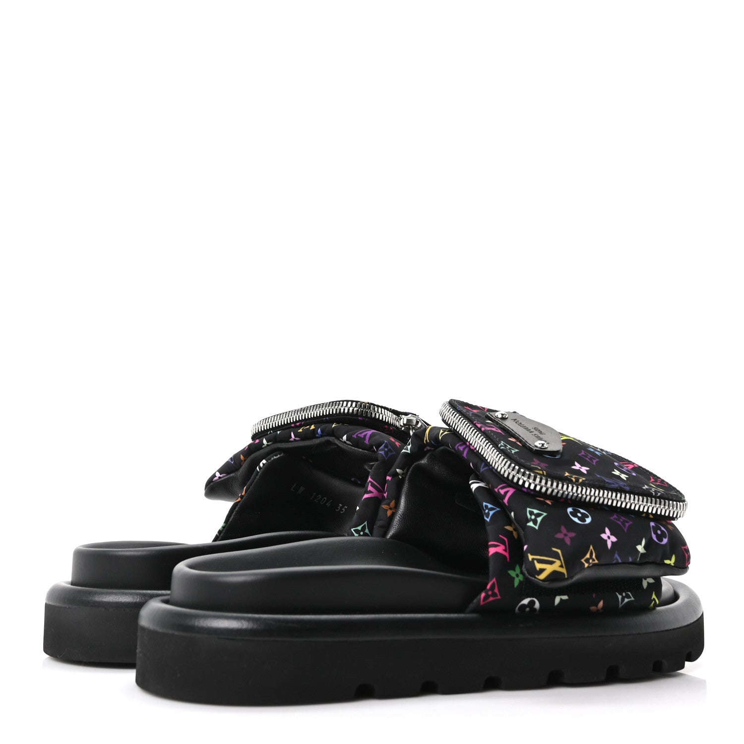Louis Vuitton LV X TM Monogram Multicolor Pool Pillow Flat Comfort Mule 35 Black