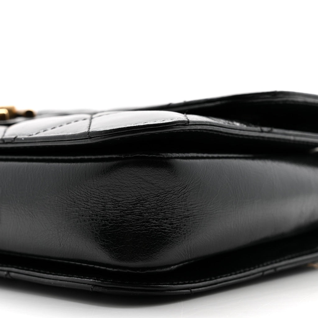 Chanel Glazed Calfskin Quilted Medium Perfect Edge Flap Black