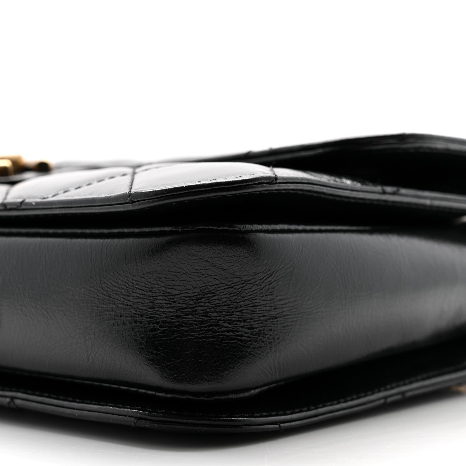 Chanel Glazed Calfskin Quilted Medium Perfect Edge Flap Black