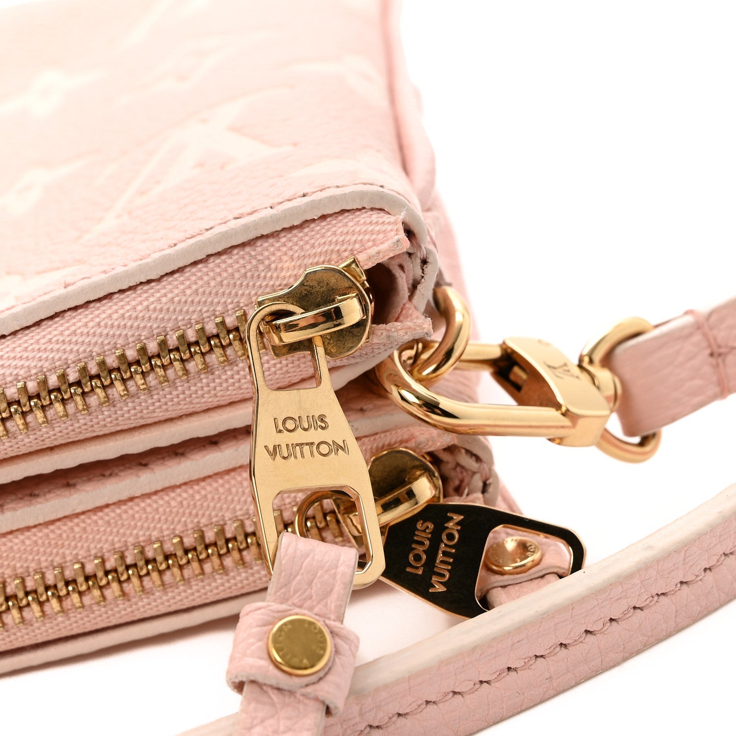 Louis Vuitton Empreinte Monogram Double Zip Pochette Rose