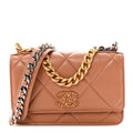 Chanel Lambskin Quilted Chanel 19 Wallet On Chain WOC Brown