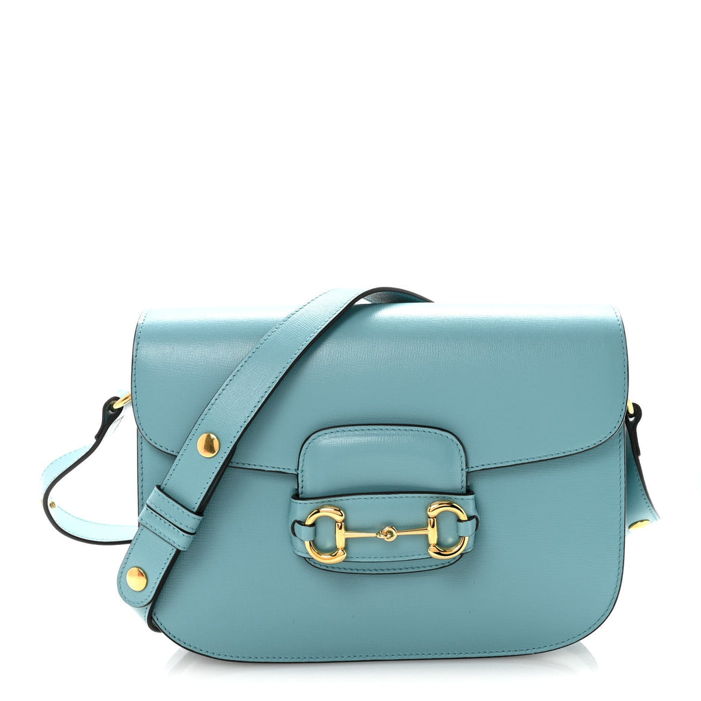 Gucci Azalea Calfskin Horsebit 1955 Shoulder Bag Dusty Azure