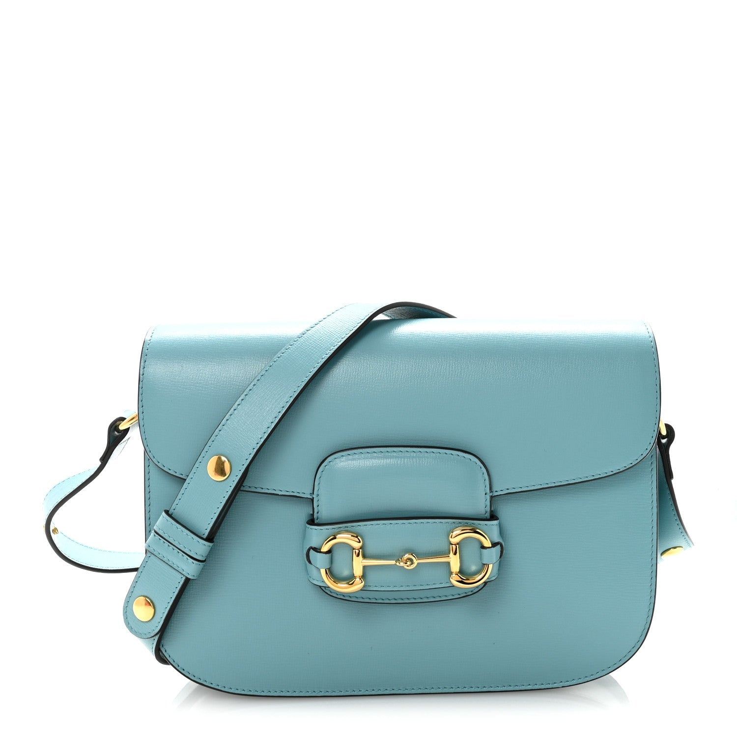 Gucci Azalea Calfskin Horsebit 1955 Shoulder Bag Dusty Azure