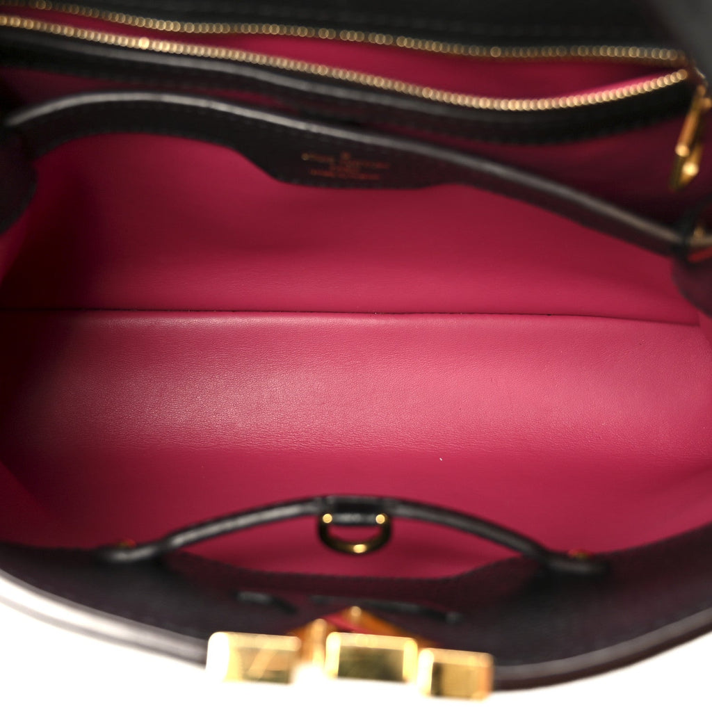 Louis Vuitton Taurillon Capucines PM Black Fuchsia