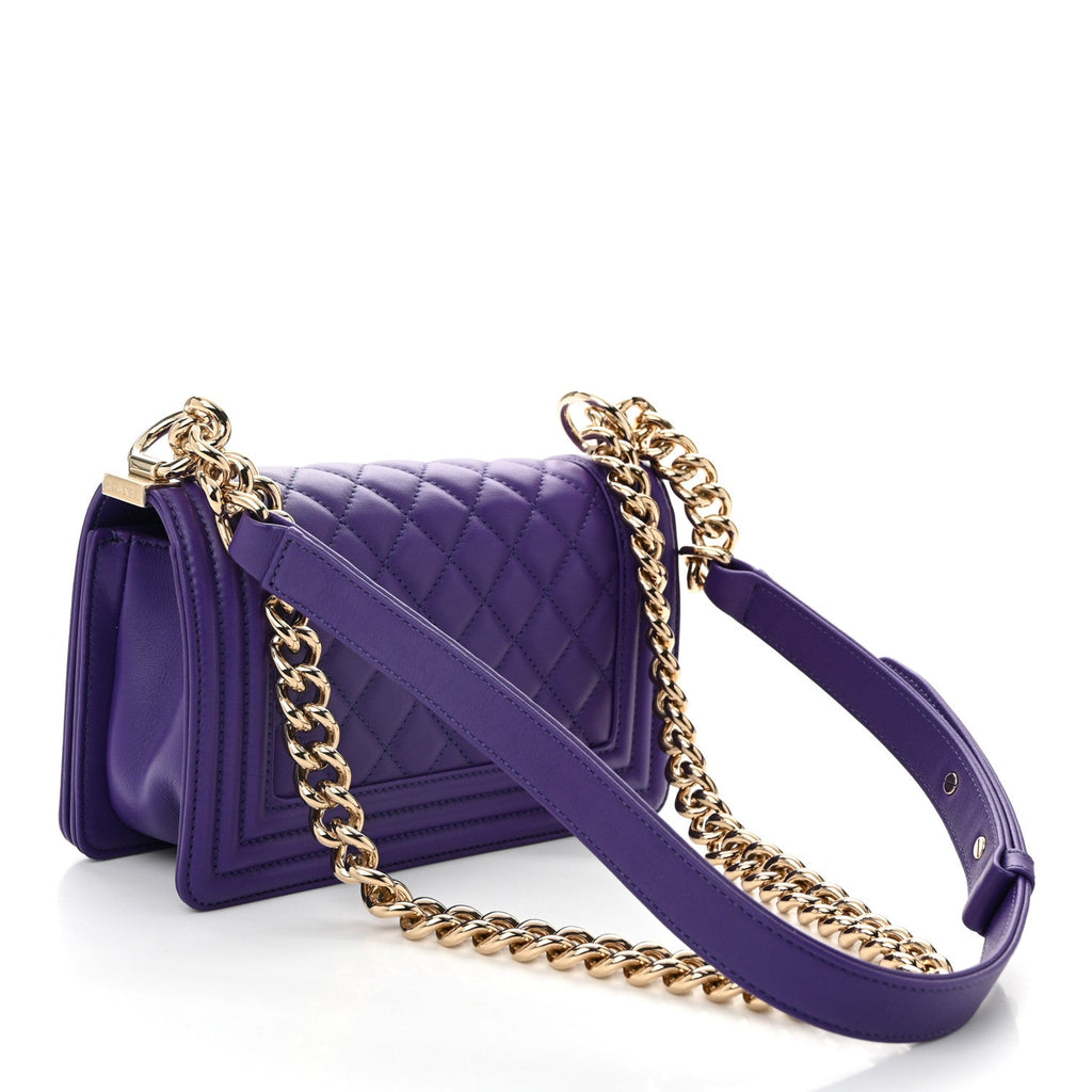 Chanel Calfskin Quilted Small Boy Flap Purple