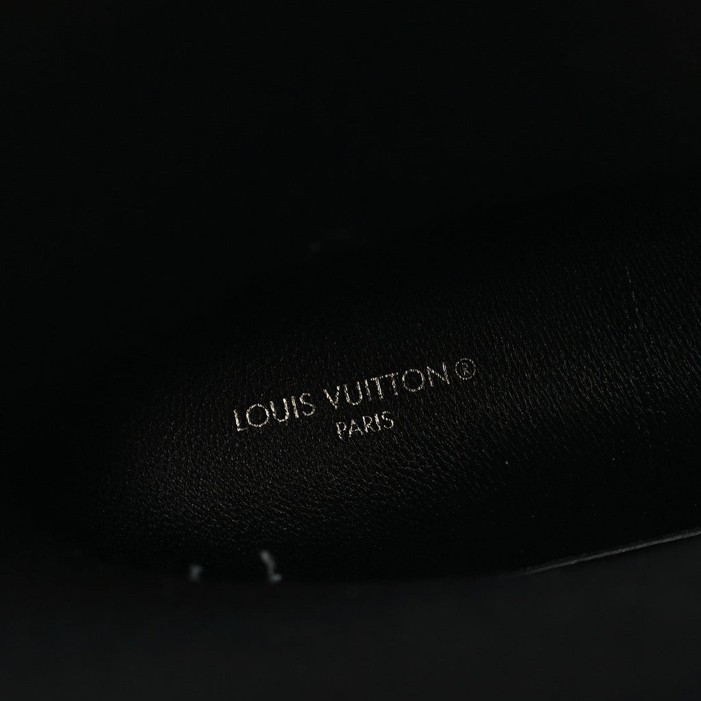Louis Vuitton Rubber Embossed Monogram Drops Flat Half Boots 37 Black