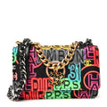 Chanel Fabric Printed Chanel 19 Wallet On Chain WOC Black Multicolor