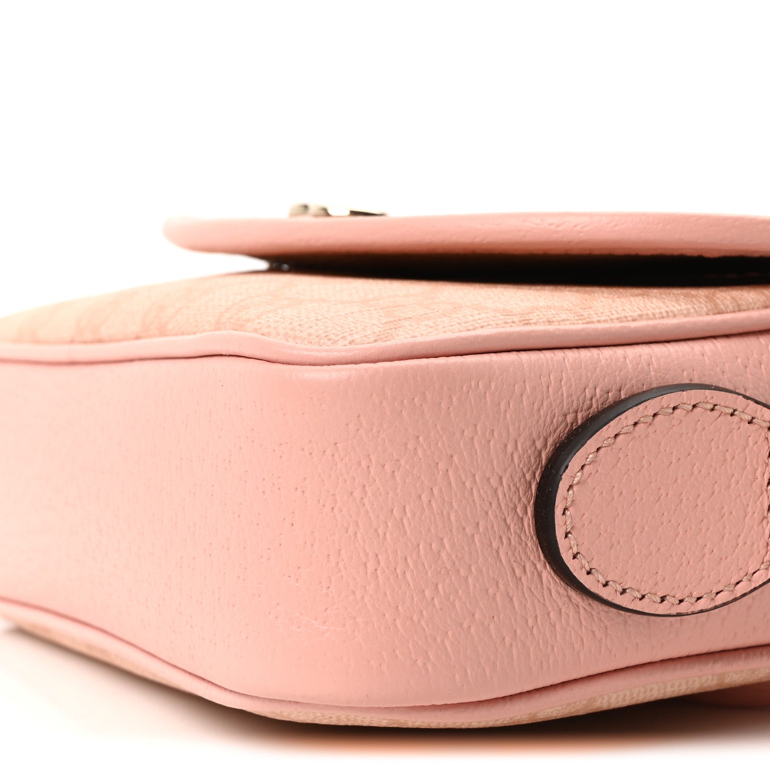 Gucci GG Supreme Monogram Textured Dollar Calfskin Mini Ophidia Flap Shoulder Bag Rose Pink