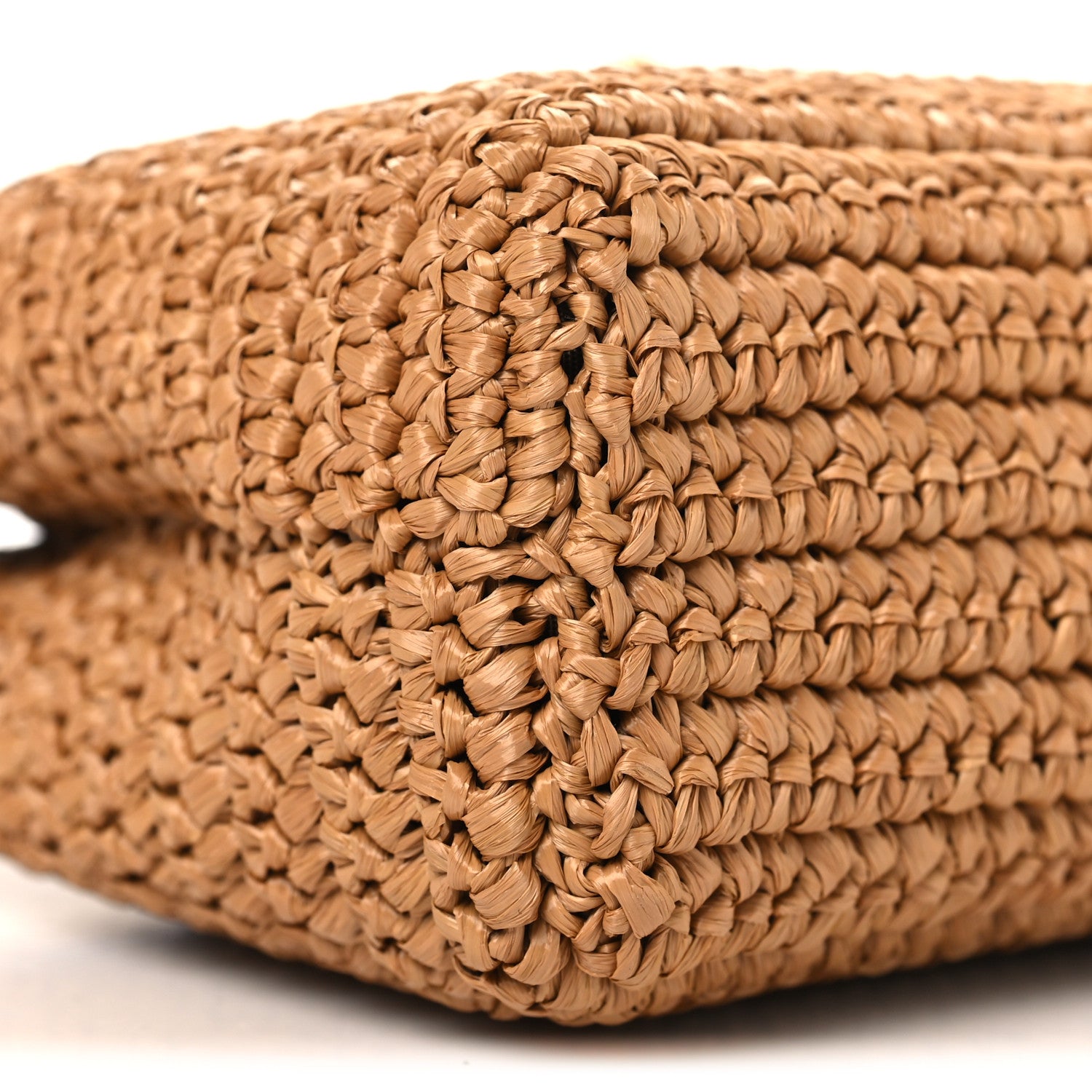 Chanel Braided Raffia Nano Kelly Flap Bag Dark Beige