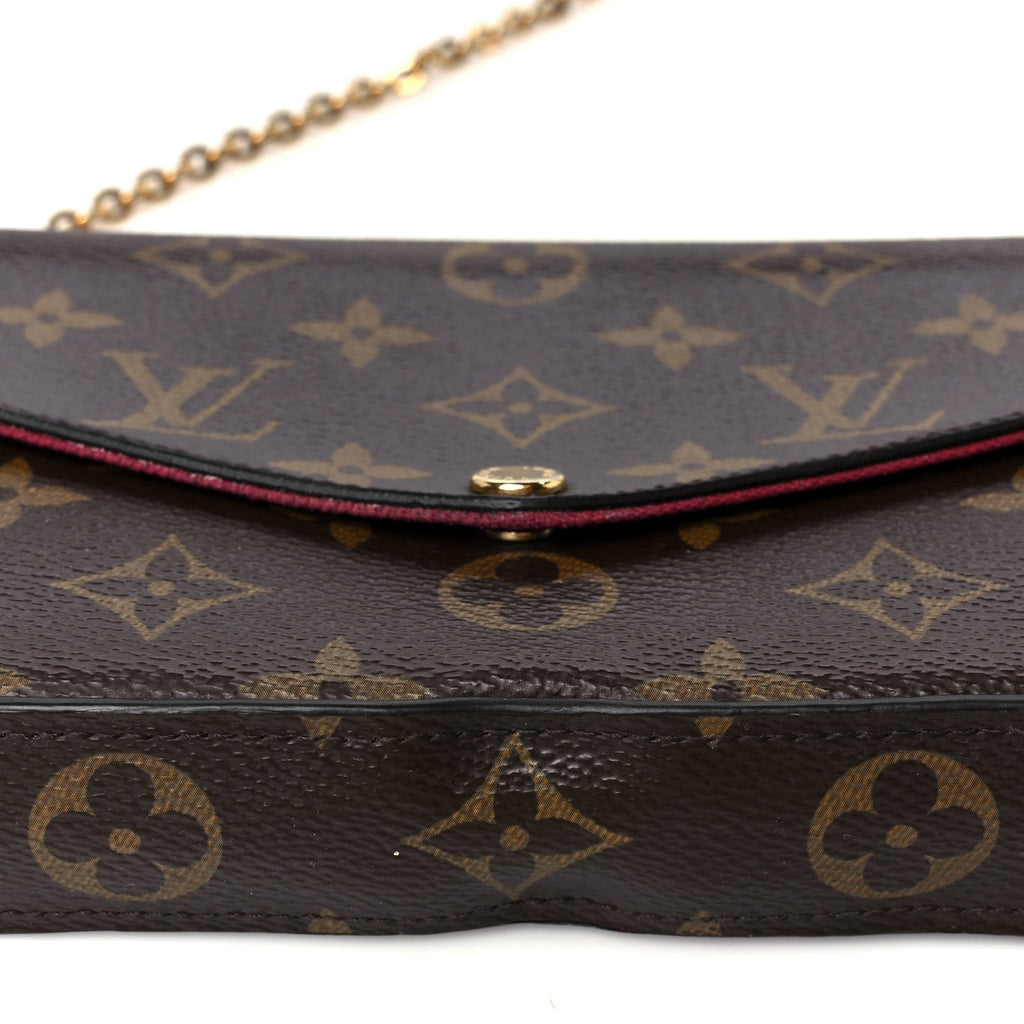 Louis Vuitton Monogram Pochette Felicie Chain Wallet Fuchsia