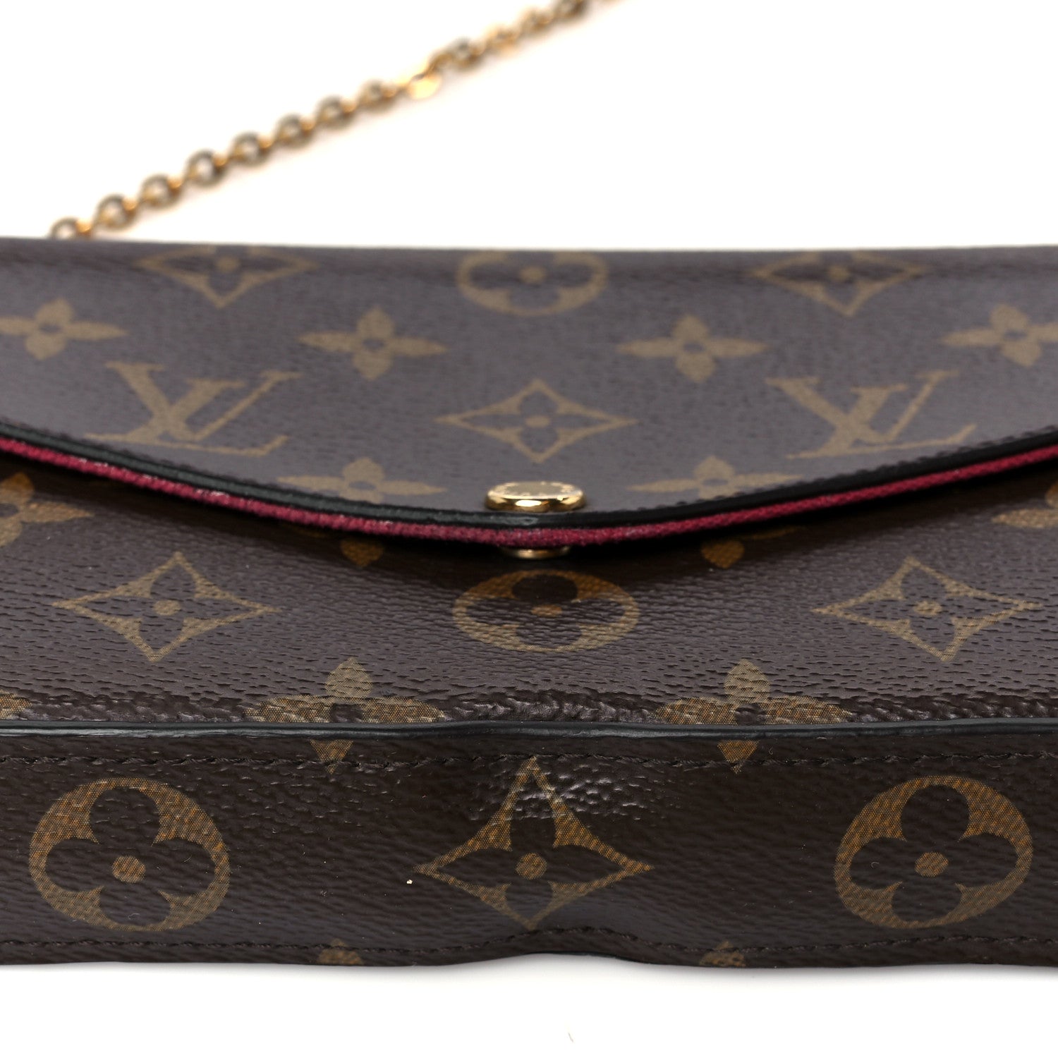 Louis Vuitton Monogram Pochette Felicie Chain Wallet Fuchsia