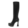 Gucci Nappa Charlotte Janaya 110mm Platform Knee Boots 35.5 Black