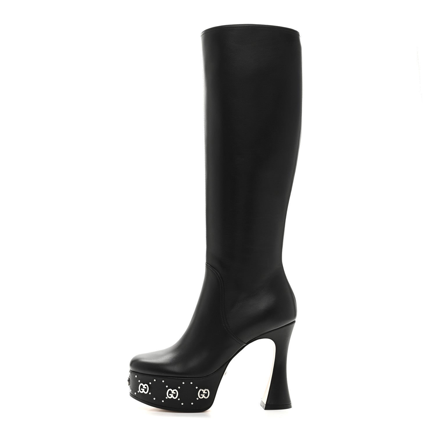 Gucci Nappa Charlotte Janaya 110mm Platform Knee Boots 35.5 Black