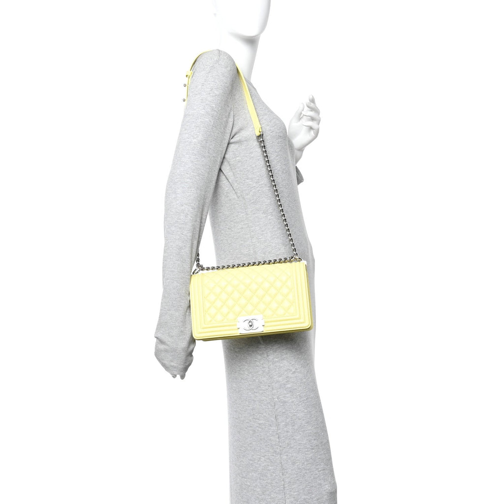 Chanel Caviar Quilted Medium Boy Flap Yellow