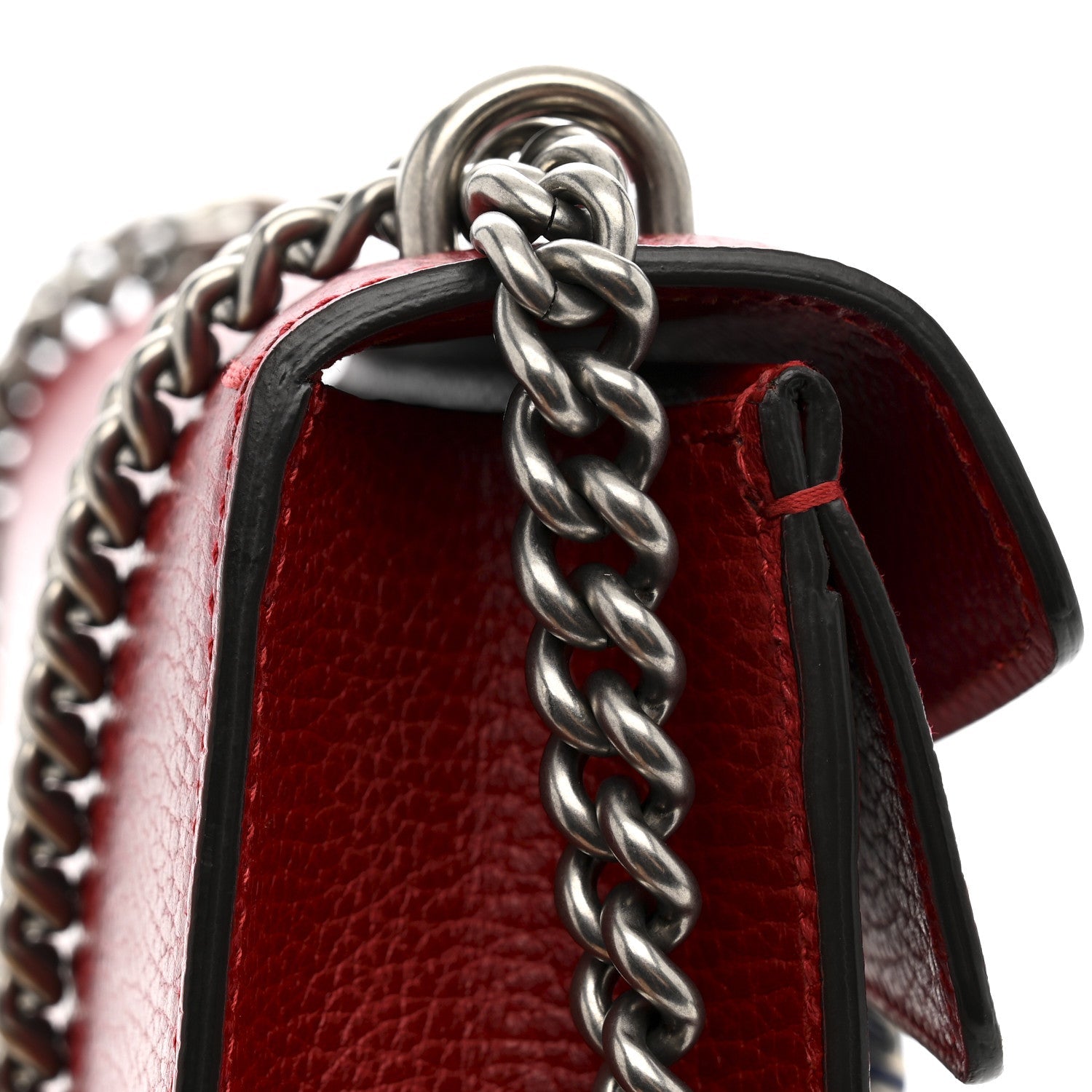 Gucci Dollar Calfskin Enamel Dionysus Shoulder Bag Hibiscus Red Electric Blue