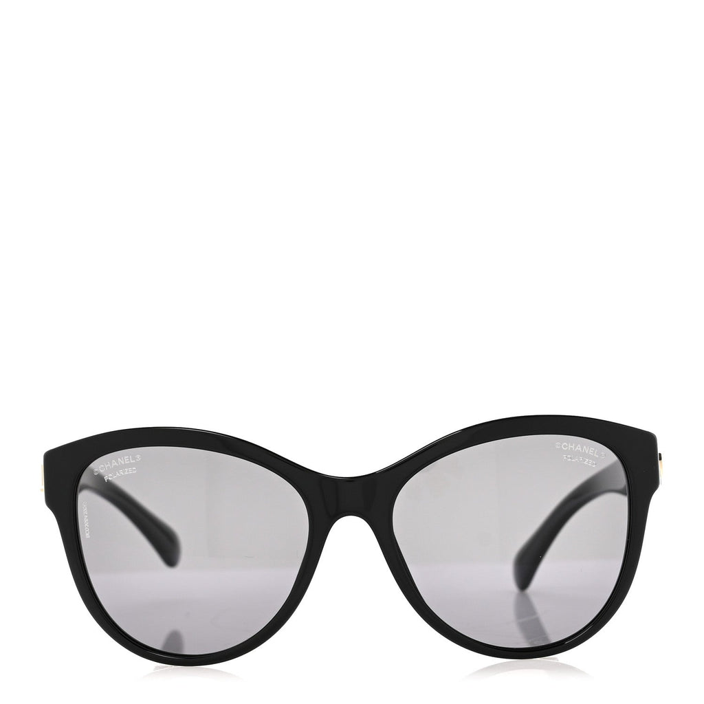 Acetate Pantos Logo Polarized Sunglasses 5458 Black