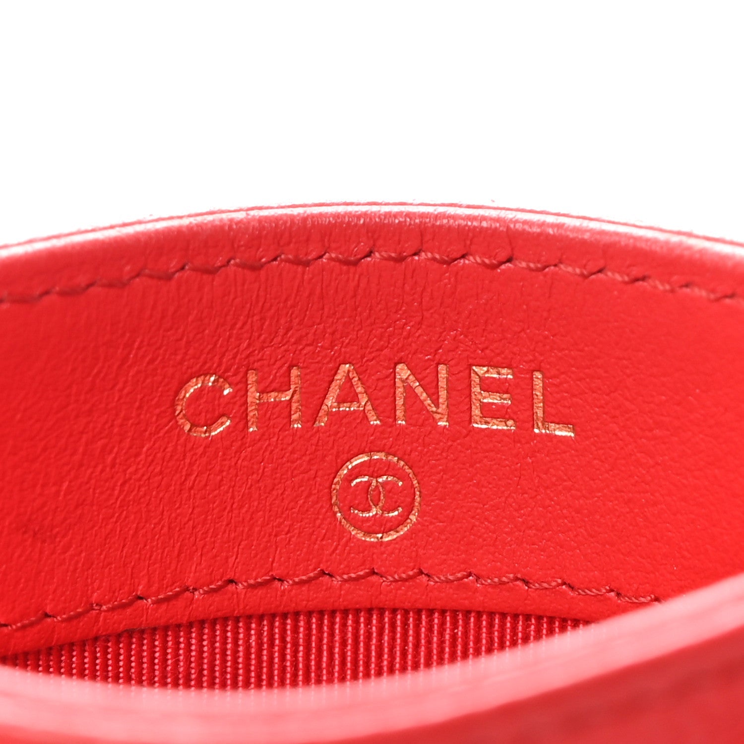 Caviar Quilted Card Holder Red