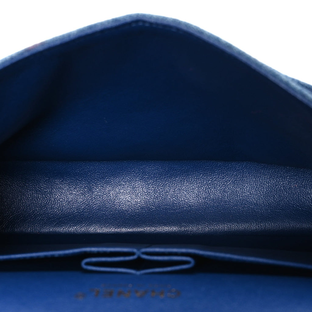 Chanel Denim Quilted Medium Double Flap Blue