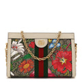 Gucci GG Supreme Monogram Flora Web Small Ophidia Chain Shoulder Bag White