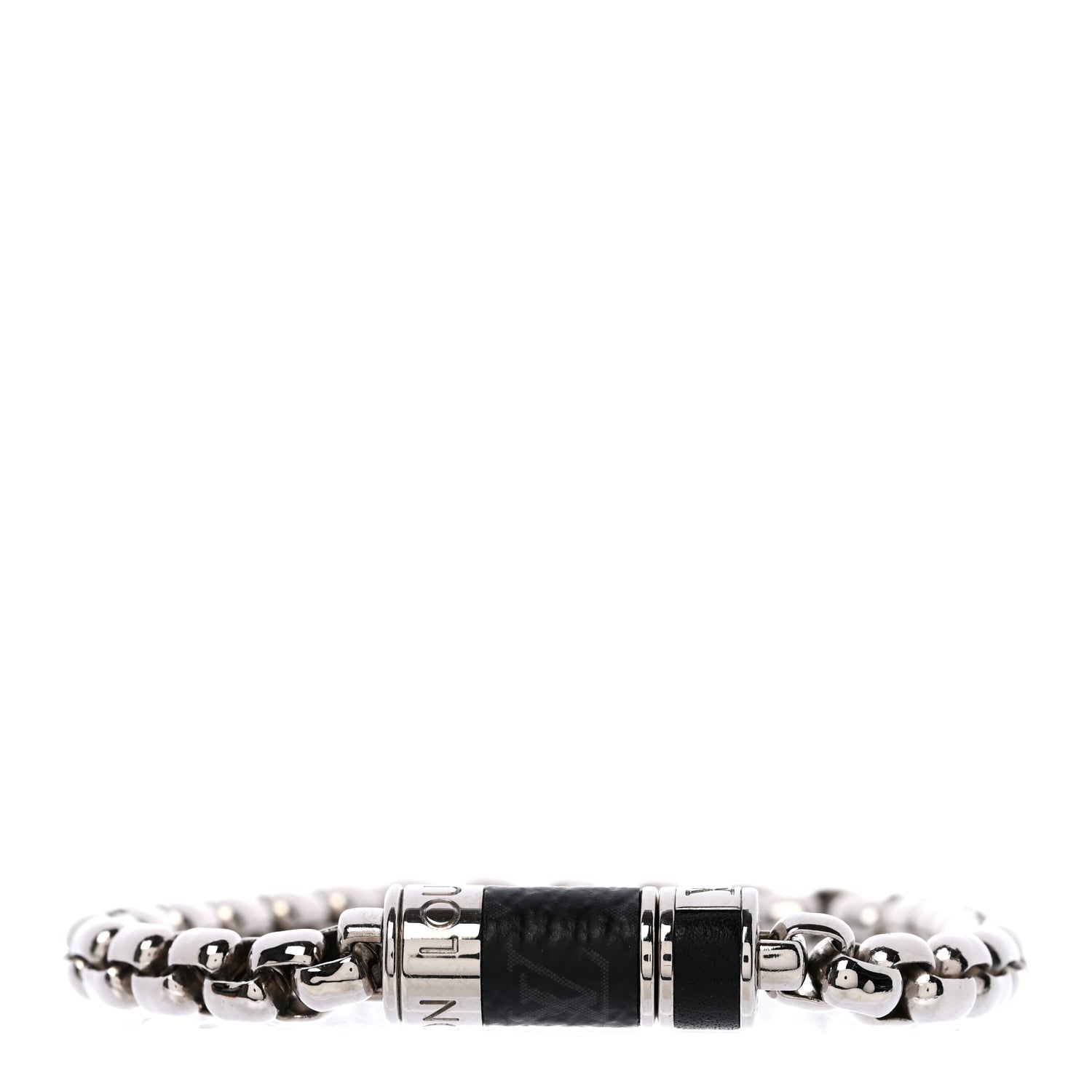Louis Vuitton Monogram Eclipse Chain Bracelet Silver
